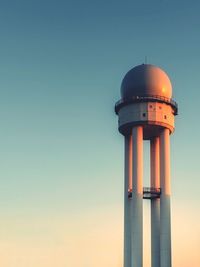 Radar tower at tempelhof during sunset.