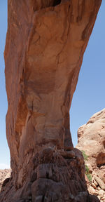 Low angle view of rock formations