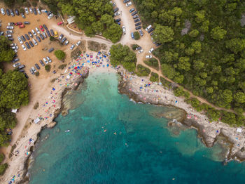 High angle view of swimming pool
