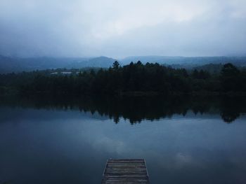 Scenic view of calm lake against sky