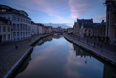 Reflection of buildings in water