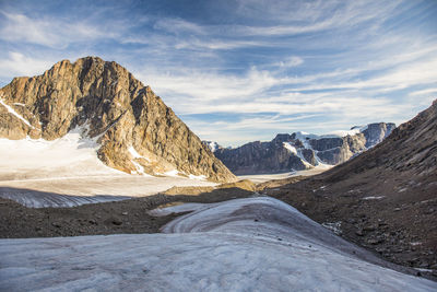 Glaciated mountainous terrain in auyuittuq national park