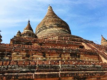 Low angle view of temple against sky