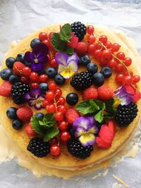 Close-up of strawberries in plate