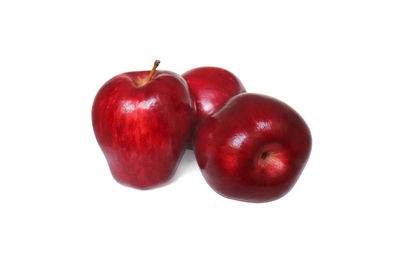 Close-up of apple against white background