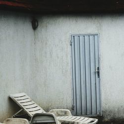 View of wall with closed door