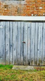 Close-up of closed wooden door