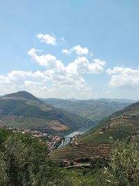 High angle view of landscape against sky