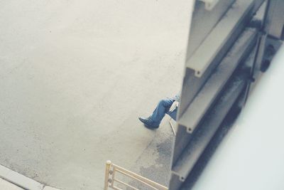 Close-up of railing against built structure