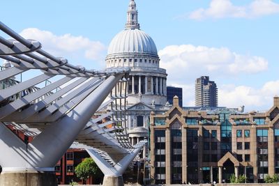 Low angle view of buildings against sky