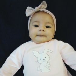 Close-up portrait of cute baby girl