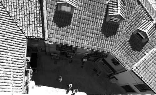 High angle view of buildings