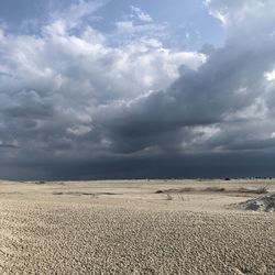 Scenic view of land against sky