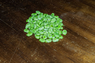 High angle view of vegetables on table