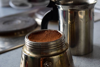 Close-up of coffee on table