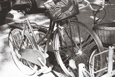 Close-up of bicycles