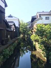 Canal amidst buildings against sky