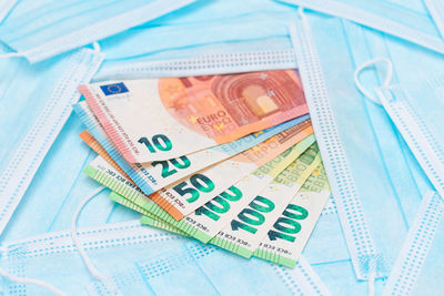 Close-up of paper currencies