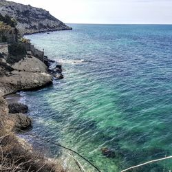 High angle view of sea against sky