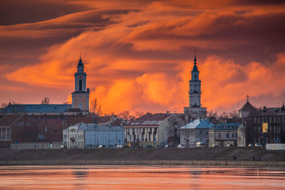 View of building against sky during sunset