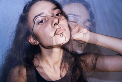 Close-up portrait of a young woman