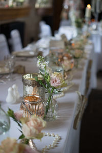 Close-up of place setting on table