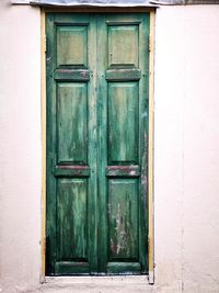 Closed door of old building