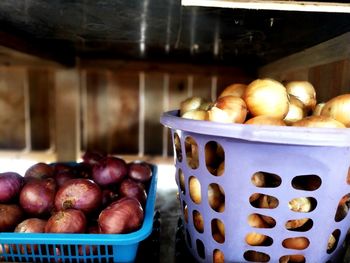 Close-up of fruits in basket