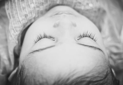 Close-up of young woman sleeping