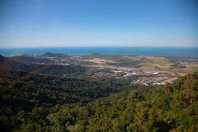 High angle view of townscape against sky