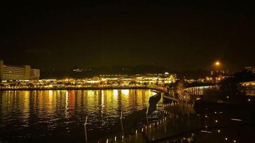 Illuminated city at night