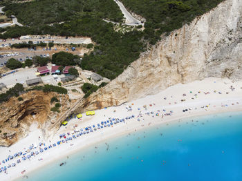 High angle view of beach