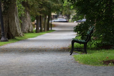 Empty bench in park