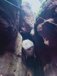 High angle view of rocks in water