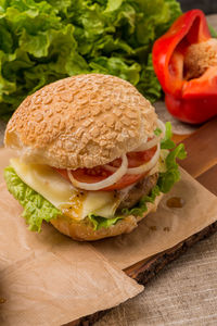 Close-up of food on table