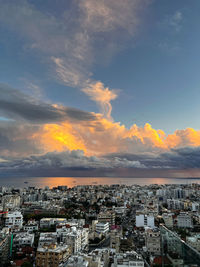 Fantastic sunset overlooking limassol and the sea