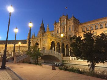 View of illuminated building at night