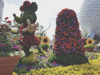 Close-up of flowers statue