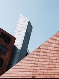 Low angle view of building against clear sky