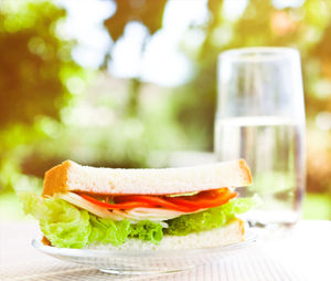 Close-up of food on table