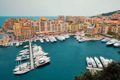 Harbor with yachts and boats in moncte carlo, monaco