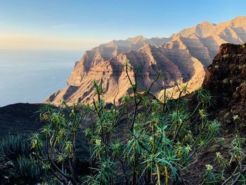 Scenic view of mountains against sky