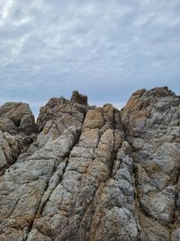 Granite sea cliff in monterey bay 