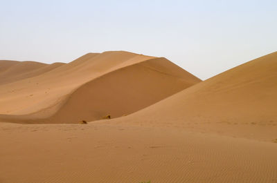 Scenic view of desert against clear sky