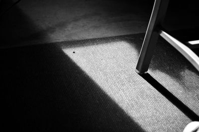 High angle view of sunlight falling on table