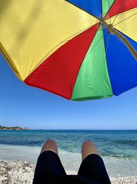 Low section of person on beach