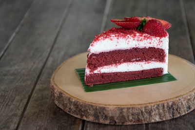 Close-up of cake on table