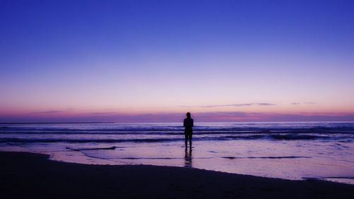 Scenic view of sea at sunset