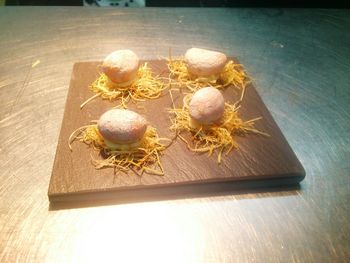 High angle view of hamburger