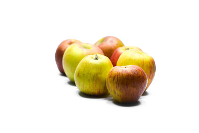 Close-up of apple against white background